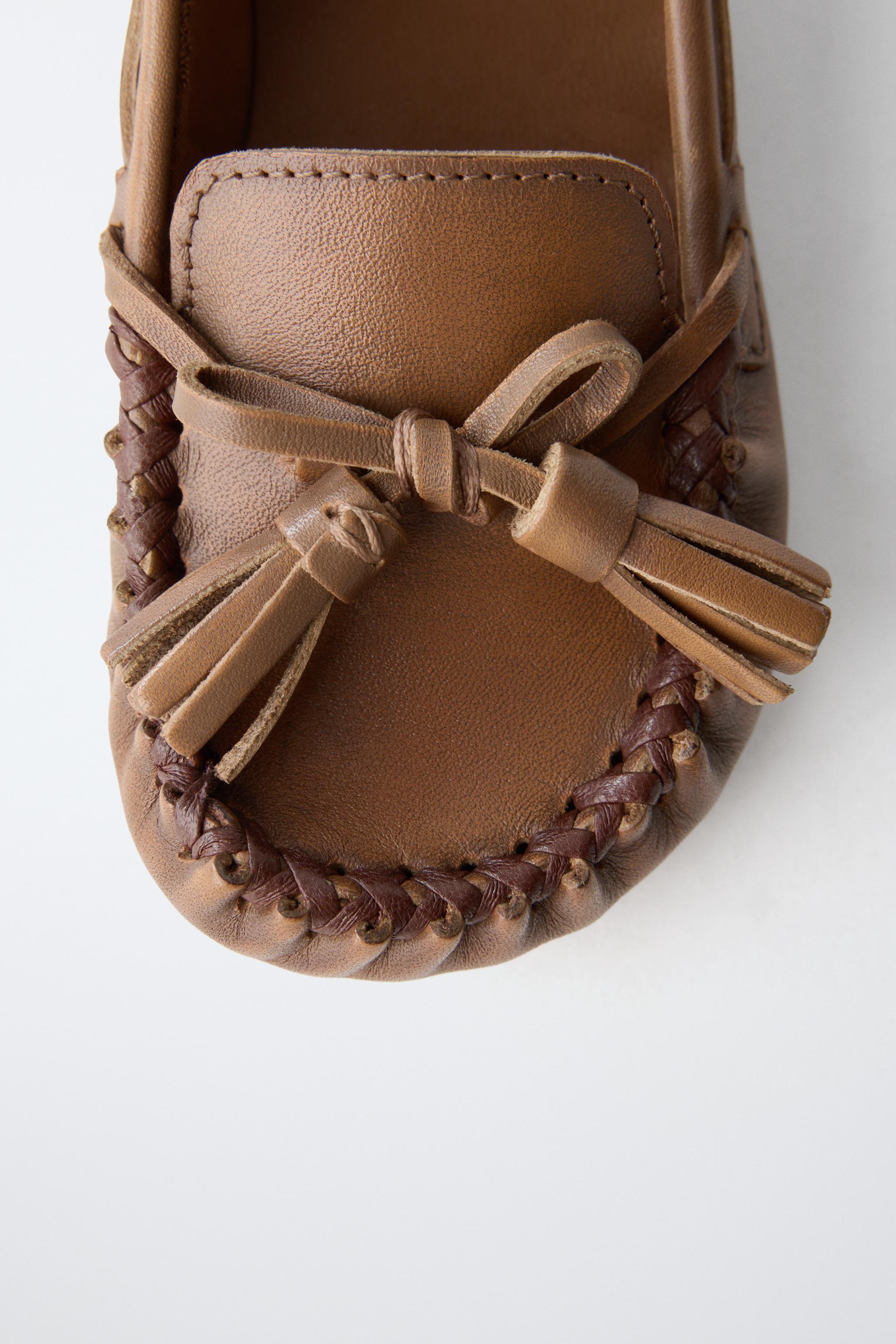 MOCASSINS À NŒUD EN CUIR